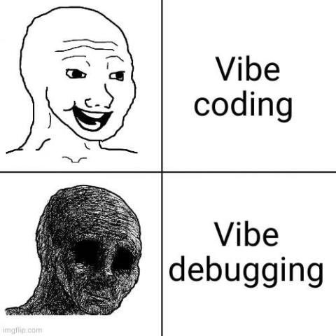 Vibe coding vs debugging meme